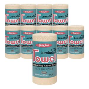 개별포장 3겹 280x180 점보사이즈 뱀부 키친타올 140매 x9롤+1롤 100% 대나무펄프