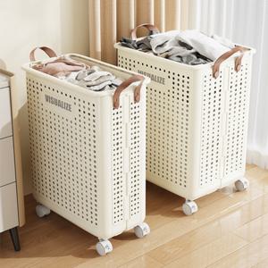 엠케이리빙 다용도 접이식 빨래바구니 이동식 세탁물 보관함 빨래통 편리한 이동 세탁바구니