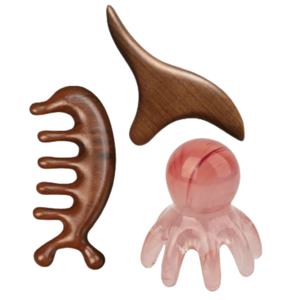 괄사 문어 우드 3종세트 두피 전신 마사지 괄사 문어 우드 3종세트 두피 전신 마사지