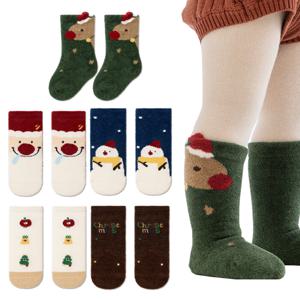 크리스마스 뽀송 보온양말 5족세트(0-5세)