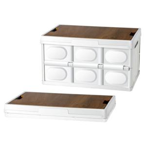 1+1 캠핑 폴딩박스 55L 괴물 정리함 대용량 3컬러 접이식 수납 박스 (테이블 우드상판+방수팩 포함)