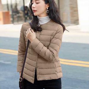 오리털 여성경량패딩 빅사이즈 숏 누빔 여자경량패딩  전용 파우치 증정