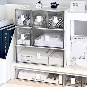 래빗 데스크 오거나이저 책상 정리 용품 화장품 소품 서류 수납함 커스텀 정리함 2단 3단 SP020