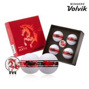 볼빅 정품 2026 신년 AXIA 적마 에디션 360 골프공 3피스 4구+볼마커