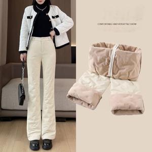 여자 가을 겨울 와이드 패딩 바지 밴딩 방한 겨울 바지
