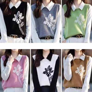 1+1 2장 발송 여자 라운드넥 니트 조끼 베스트 레이어드 조끼