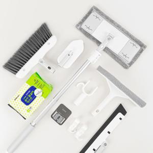 헤드교체형 멀티 욕실 바닥 청소도구 10종세트 (빗자루/유리닦이/욕실브러쉬/스퀴즈/청소포) 구성업그레이드