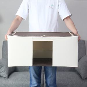 대용량 철재 프레임 리빙박스 패딩 옷 이불정리함 지퍼 수납박스 105L