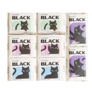 대용량 시크릿데이 블랙 생리대 14px10팩 소형 중형 대형 슈퍼롱 오버나이트 라이너 모음