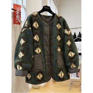 SUTA 스웨이드 점퍼 코트 복고풍 후리스 여성 캐주얼 재킷 리버시블 양면점퍼 뽀글이 브라운