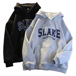 겨울 여성 레터링 기모 후드티 오버핏 맨투맨 여자 루즈핏 봄 가을 겸용 데일리 일상