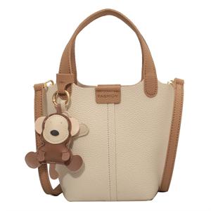 버킷 백 여성용 핸드백 고급스러운 파우치 패션 트렌드 장바구니 가방 숄더백 PU 크로스 백 5color+큐티 몽