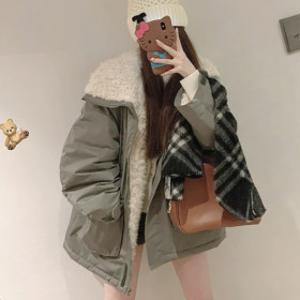 코쿤 사파리 양털 무스탕 야상 패딩 여성 데일리 기본 점퍼