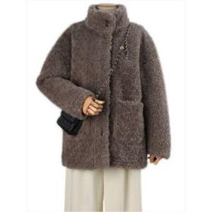 (쉬즈나인)샐리 하이넥 뽀글 양털 하프코트_P411481718