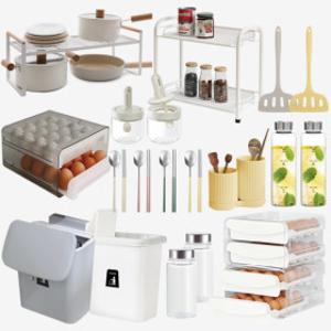 (창고대개방 15%할인)네이쳐리빙 주방수납정리선반 양념통 지퍼백 계란보관함 뒤집개 수저통 트라이탄