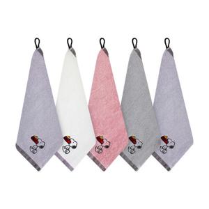 스누피 블럭블랙 고리수건 10매 (34x34cm) / 정품 라이센스 / 캐릭터손수건 어린이집 유아 핸드타올