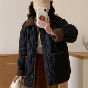 여성 경량 다운 코튼 점퍼 패딩 루즈핏 아우터 부드럽고 따뜻한 여친룩