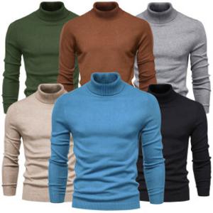 남성 목폴라 니트 부드러운 비스코스 폴라티 겨울 스판 남자 터틀넥 티셔츠 반폴라 캐시미어 목티 목크넥