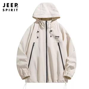 JEEP SPIRIT 남성 및 여성 봄 및 가을 야외 방풍 방수 하이킹 의류 재킷