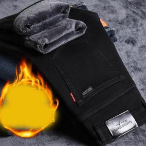 엔티랄라 남자 바지 데님 팬츠 남자 청바지 솜털이 있는 신축성 있는 기모를 넣다 두껍게 하다 따뜻한 코튼