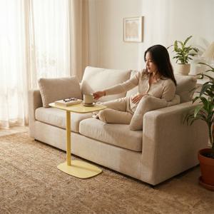 인테리어 철제 사각 라운드 사이드 소파 침대 테이블 3color 쇼파 거실 협탁 티테이블