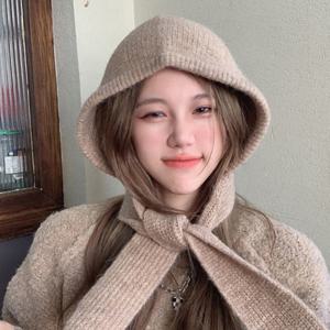 울 니트 바라클라바 겨울 목도리 울 넥워머 니트모자