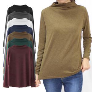 1+1 여성 반목폴라 터틀넥 긴팔티셔츠 보트넥 무지 기본 반목티