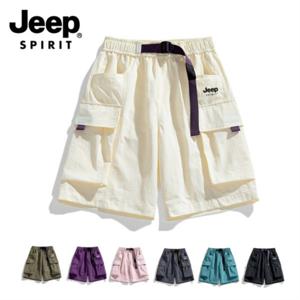 지프 2장세트1+1 JEEP SPIRIT 남녀공용 커플카고 반바지 5부 팬츠 루즈핏 빅사이즈 캐주얼 트레이닝팬츠K26