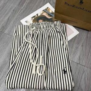 폴 로 랄 프 로 렌 미국식 빈티지 와이드 팬츠 여 스트라이프 여름 루즈핏 캐주얼 스트레이트 팬츠