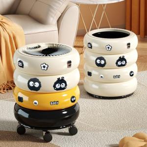 귀여운 도넛츠 휴지통 원터치 쓰레기통 인테리어 이동식 휴지통 거실 침실 주방 쓰레기통