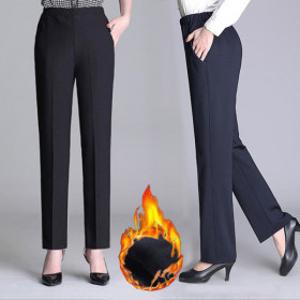 여성 겨울 신상 기모슬랙스 바지 정장 밴딩팬츠 일자 블랙 네이비
