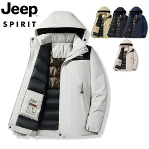 지프 JEEP SPIRIT 겨울 두꺼운 워머 스포츠 캐주얼 후드 패딩 두꺼운 바람막이 바람막이 패딩