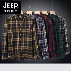 JEEP 남성 루즈 오버핏 기모 체크 남방 셔츠