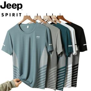 1+1 지프 JEEP SPIRIT 냉장고 남성 속건 반팔 티셔츠 여름 고탄력 아이스 통기 프린트 상의 JP40625
