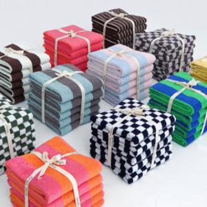 (20%+중복5%+7%카드사)테리파머 유럽형 고중량 200g 스트라이프 호텔수건 5장 선염 수건 세트 타월 타올