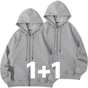 1+1 Ann Line 오버핏 무지 빅사이즈 후드집업 긴팔 후드 남자 여자 데일리