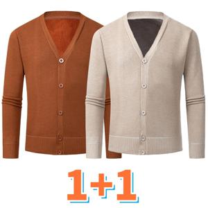 크로스보더 아마존 신작 겨울 남성 브이넥 플러스 벨벳 니트 가-10./XL-100