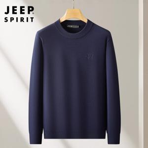 JEEP SPIRIT 부드러운 스판 니트 남자 가을 겨울 라운드넥 스웨터