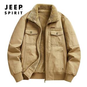JEEP SPIRIT 남성 플리스 코튼 재킷 가을 겨울 작업복