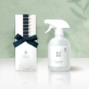 맑고맑은 탈취제 500ml + 무화과향 샤쉐 방향제8개 토피인증 섬유탈취제 룸스프레이 집먼지 새집증후군