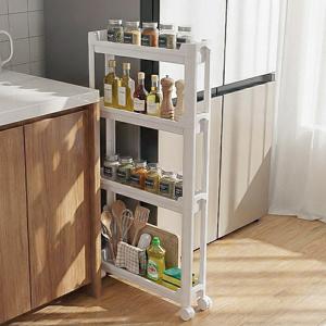 슬림 트롤리 이동식수납장 세탁실 주방 냉장고 틈새수납장