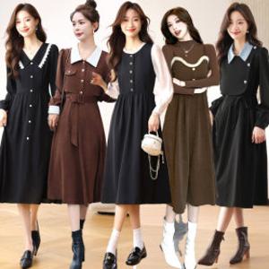 1투피앤 가을 신상 하객룩 원피스 쉬폰 휴양지 빅사이즈 롱 미니 면 원피스 투피스 블라우스 데님 여름