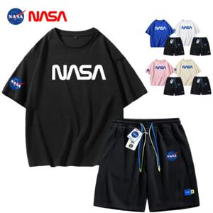 NASA 캐주얼 심플 반팔 반바지 세트