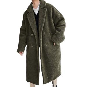 SUTA 코트 양털 테디베어 뽀글이 후리스 오버핏 롱 코트 남자