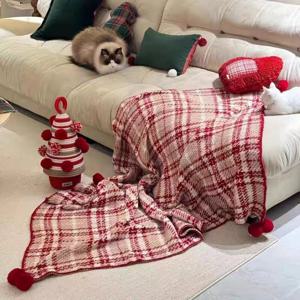 레드체크 블랭킷 포근한 소파 담요 캠핑 무릎담요