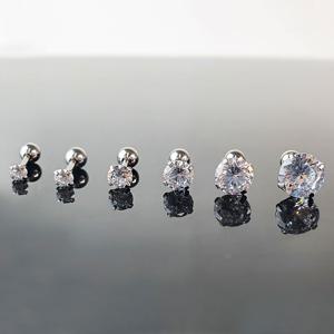 젤루나 (6pcs) 써지컬 큐빅 기본 심플 볼 바벨 피어싱 세트 P-09