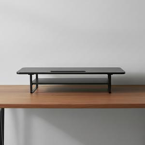 플레이기어 2단 와이드 스마트 모니터받침대 750mm 우드 원목 서랍 받침 선반 대형