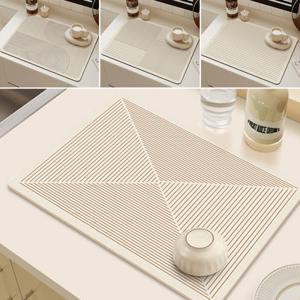 깔끔 주방 모던라인 규조토 드라잉매트 식기 건조대