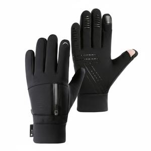 1+1 겨울 방한 터치 기모 장갑 오픈 투핑거 카드 보관 스마트폰 운동 운전 런닝 운동 자전거 낚시 등산