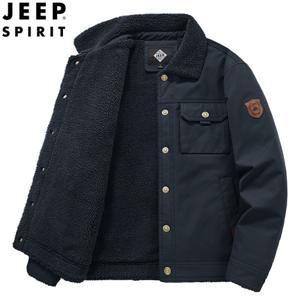 JEEP SPIRIT 남성 겨울 기모 안감 재킷 편안하고 따뜻한 캐주얼 항공점퍼